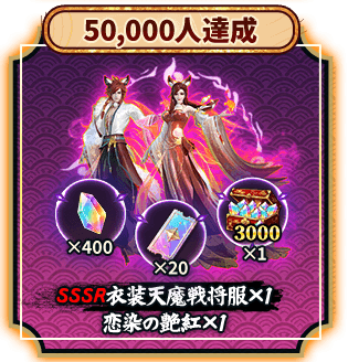 50,000人達成報酬