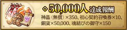 50,000人達成特典