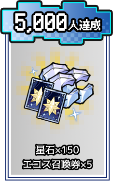事前登録者数5,000人 星石×150 エコーズ召喚券×5